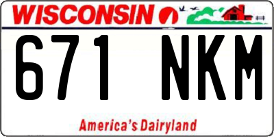 WI license plate 671NKM