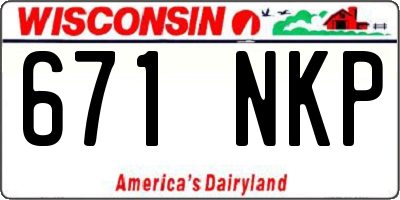 WI license plate 671NKP