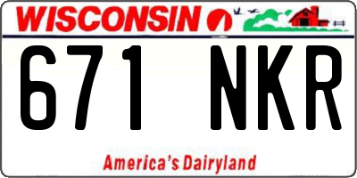 WI license plate 671NKR