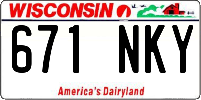 WI license plate 671NKY