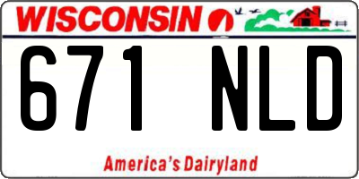 WI license plate 671NLD