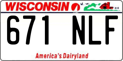 WI license plate 671NLF