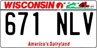 WI license plate 671NLV