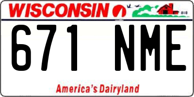 WI license plate 671NME