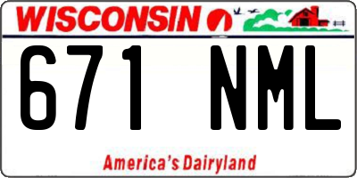 WI license plate 671NML