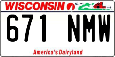 WI license plate 671NMW