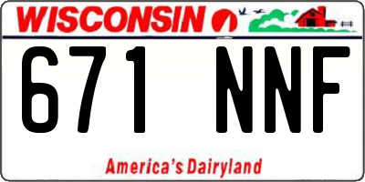 WI license plate 671NNF