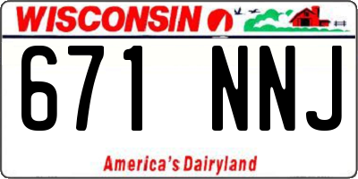 WI license plate 671NNJ