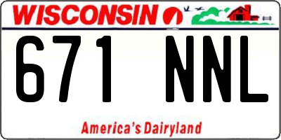 WI license plate 671NNL