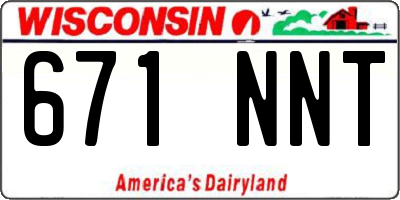 WI license plate 671NNT