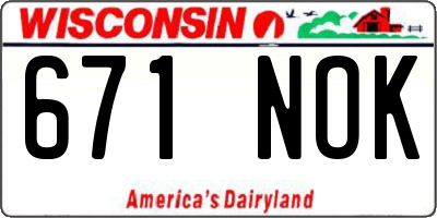 WI license plate 671NOK