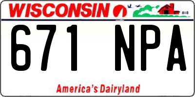 WI license plate 671NPA