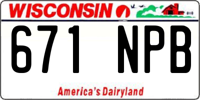 WI license plate 671NPB