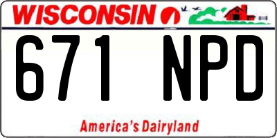 WI license plate 671NPD