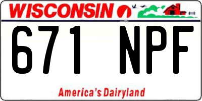 WI license plate 671NPF