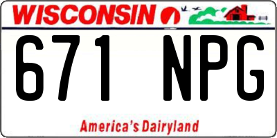 WI license plate 671NPG