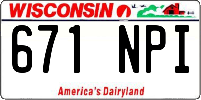 WI license plate 671NPI