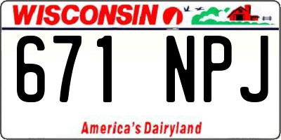 WI license plate 671NPJ
