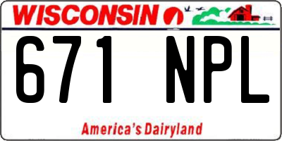 WI license plate 671NPL