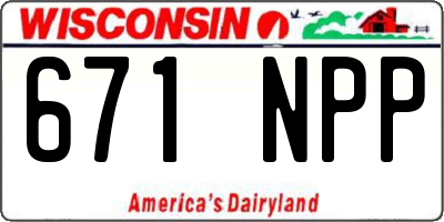 WI license plate 671NPP