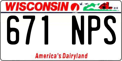 WI license plate 671NPS