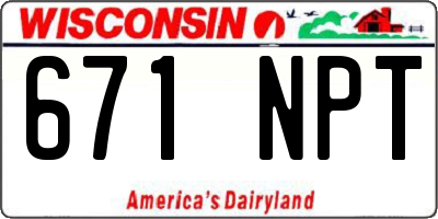 WI license plate 671NPT