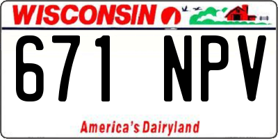 WI license plate 671NPV