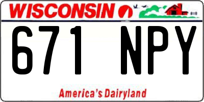 WI license plate 671NPY