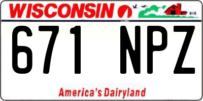 WI license plate 671NPZ