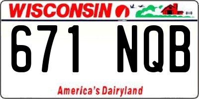 WI license plate 671NQB