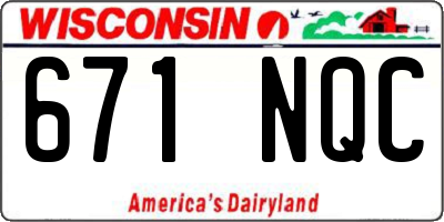 WI license plate 671NQC
