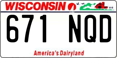 WI license plate 671NQD