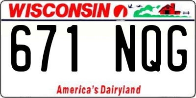 WI license plate 671NQG