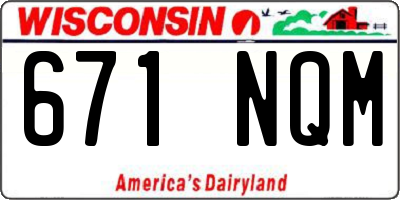 WI license plate 671NQM