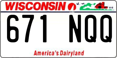 WI license plate 671NQQ