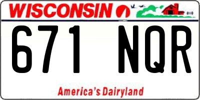 WI license plate 671NQR