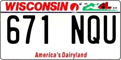 WI license plate 671NQU