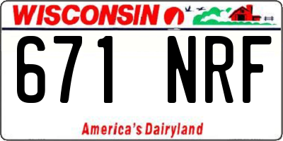 WI license plate 671NRF