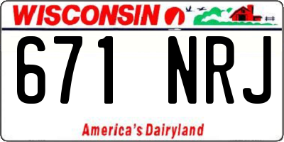 WI license plate 671NRJ