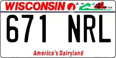 WI license plate 671NRL