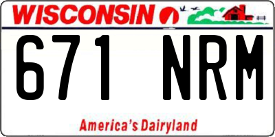 WI license plate 671NRM