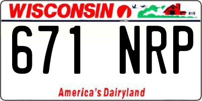 WI license plate 671NRP