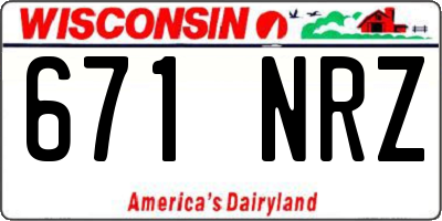 WI license plate 671NRZ