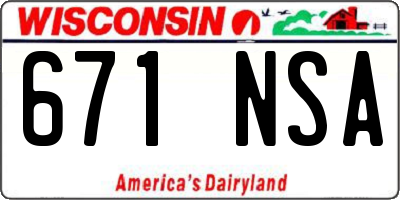 WI license plate 671NSA