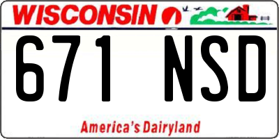 WI license plate 671NSD