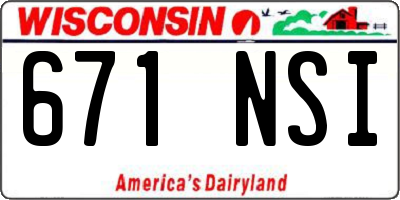WI license plate 671NSI