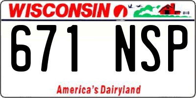 WI license plate 671NSP