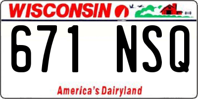 WI license plate 671NSQ