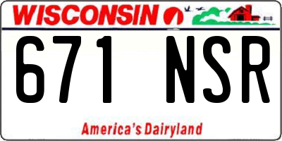 WI license plate 671NSR