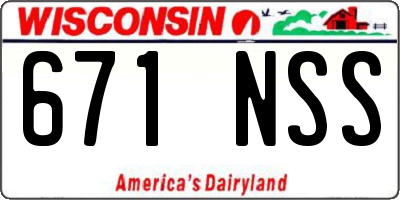 WI license plate 671NSS